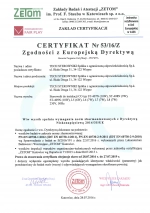 Certyfikat Zgodności z Europejską Dyrektywą