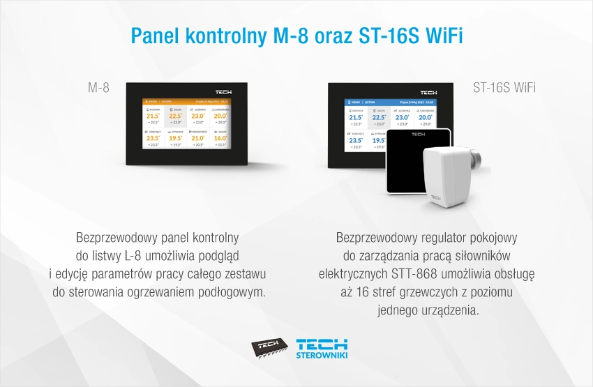 Panel kontrolny M-8 oraz ST-16S WiFi Panel kontrolny M-8 oraz ST-16S WiFi