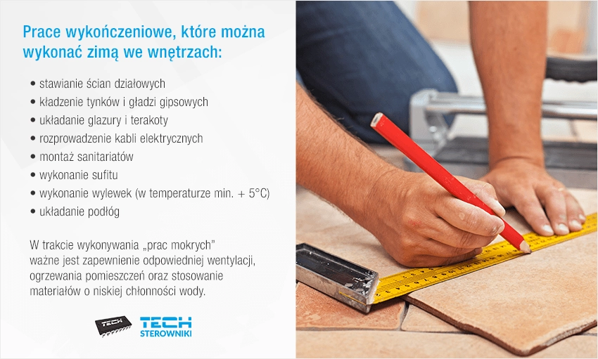 Prace wykończeniowe, kt&oacute;re można wykonywać zimą we wnętrzach