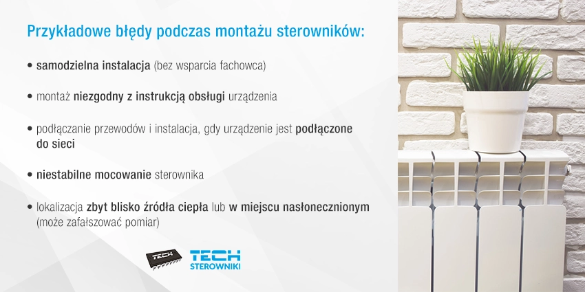 Przykładowe błędy podczas montażu sterowników Przykładowe błędy podczas montażu sterowników