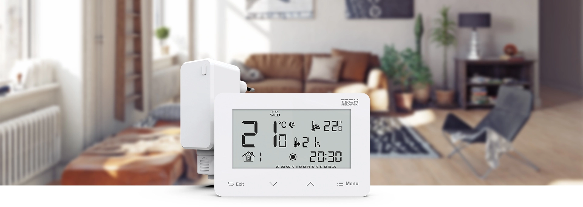 Bezprzewodowy regulator pokojowy zasilany 230V