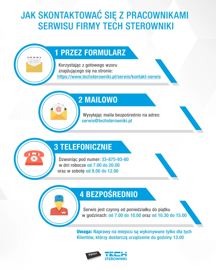 Jak skontaktować się z pracownikiem serwisu firmy TECH Sterowniki Jak skontaktować się z pracownikiem serwisu firmy TECH Sterowniki